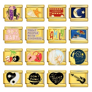 Abalorios de Moda en Color Dorado con Forma de Estrella de Mar, Violín, Cereza y Corazón, Compatibles con Pulseras de Acero Inoxidable de 9mm, para Fabricación de Joyería DIY - Product Image 2