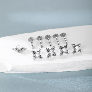 Lingchee titane sans fil Push-in CZ Tragus conque Cartilage dos plat Helix <span class=keywords><strong>Labret</strong></span> Monroe <span class=keywords><strong>anneau</strong></span> à lèvres Daith <span class=keywords><strong>Piercing</strong></span> bijoux - Product Image 3