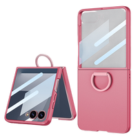 Étui de protection pour téléphone en PC rigide mat avec support d'anneau et protection d'écran pour Samsung Z Flip 8, étuis antichoc