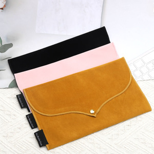 2025 Custom Logo Colorful Suede Bag Flap <b>Gift</b> Soft Velvet Pouch with Button Clothes Hair Bundle Wigs Jewelry <b>Envelope</b> Packaging - Product Image 2