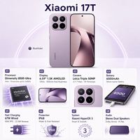 Xiaomi 17T 2026, nouvelle version mondiale originale, smartphone 5G, écran 6,59 pouces, 6000 mAh, charge rapide 67 W, téléphone Android Xiaomi
