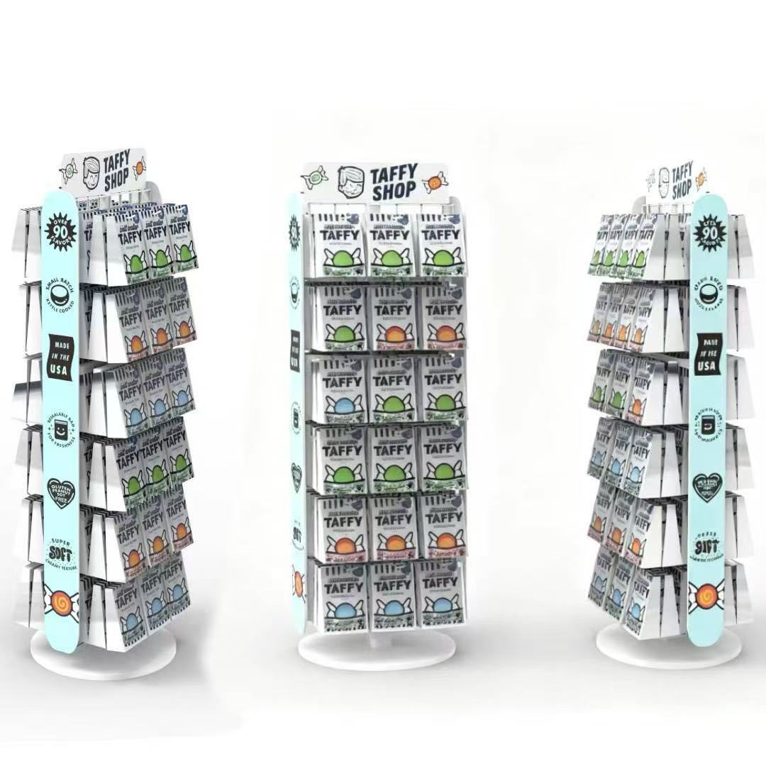 Custom Multi Functional Metal Snack Rack Durable Display Shelf with Hook for Supermarket & Candy Snacks Store — view 1