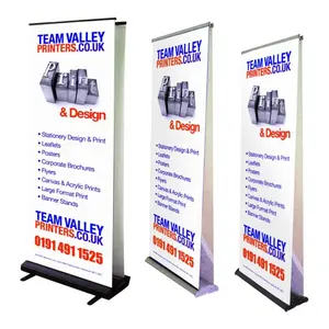 Aluminium Material 85*200cm Standing Scrolling Roll Up Led Display Indoor Advertising Banner Stand For Promotion