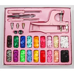 200 Sets T5 colorful Plastic Snap Button with Snaps Pliers Tool Kit & Organizer Containers,Easy Replacing Snaps