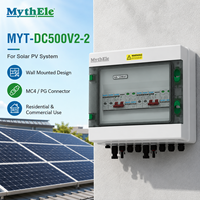 Boîtier de Combinaison Photovoltaïque Solaire 2 Entrées 2 Sorties DC 500V 600V avec Fusible MCB SPD, Boîtier Étanche IP65