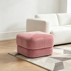 CARLFORD Modern <strong>Pink</strong> Velvet Pouf Ottoman <strong>Stool</strong> Cute Foot Storage <strong>Stool</strong> for Living Room Big Velvet Pouffe for Apartment Use - Product Image 1