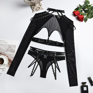 Costumi Erotici, <span class=keywords><strong>Lingerie</strong></span> Sexy da Donna, Abbigliamento Intimo a Maniche Lunghe in Rete, <span class=keywords><strong>Lingerie</strong></span> Sexy che Mostra i Capezzoli, <span class=keywords><strong>Lingerie</strong></span> <span class=keywords><strong>BDSM</strong></span>, Venditori all'Ingrosso - Product Image 5