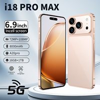 Téléphone Android I18 Pro Max 5G, bandes globales LTE, Snapdragon 8 Gen4, appareil photo HD 108MP, 8000mAh, lecteur d'empreintes digitales 0,01s, AMOLED 144Hz, 16 Go de RAM