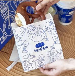 Bolsas de Papel Kraft Desechables, Reciclables y Ecológicas Personalizadas, Resistentes a la Grasa, para Envasado de Alimentos de Panadería y Pastelería con Impresión de Logotipo - Product Image 1