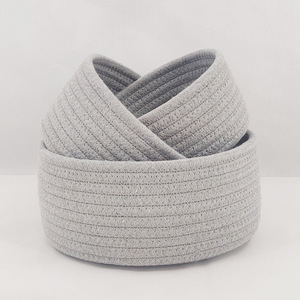 Cesta de Almacenamiento: Organizador de Cuerda de Algodón para Llaves, Carteras, Juguetes, Pañales y Más - Color Sólido - Product Image 6