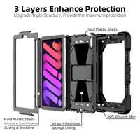 Étui de protection combiné en plastique rigide et silicone pour iPad Mini 6 7 8,3 pouces avec bandoulière