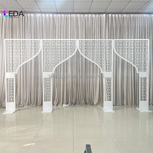 Modern Vintage Carved Pattern Arch Door Detachable White Iron Wedding <b>Backdrop</b> Decoration New Arrival - Product Image 4