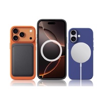 Coque de téléphone portable en gros, couleur unie, silicone liquide véritable, antichoc, coque magnétique résistante pour 17 Air 16 15 14 13 Promax, coque arrière
