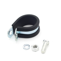 Colliers de serrage en U métriques réglables en acier inoxydable 304/210, galvanisés, avec doublure en caoutchouc EPDM, amortis, pour tuyaux, avec bande anti-vibration en caoutchouc