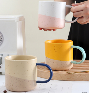 New Design Professional Splicing Creative Couple Cups Spray Point Spout Latte Ceramic Mug - Product Image 2