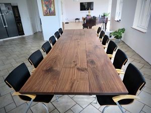Offre Spéciale Live Edge USA Dalle d'arbre de <span class=keywords><strong>noyer</strong></span>/pluie Bureau Table de réunion de conférence Extra Large Table de salle à manger en dalle de bois <span class=keywords><strong>massif</strong></span> - Product Image 6