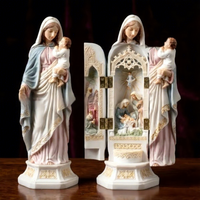 Statue de la Nativité en résine, triptyque, best-seller, figurine de la Vierge Marie en trois panneaux, réaliste et charmante