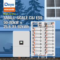 Batterie modulaire LiFePO4 Deye 25,6 kWh-81,9 kWh BOS-G PRO 50 kW 80 kW HV Solution de stockage d'énergie hybride modulaire, capacité extensible jusqu'à 1,3 MWh
