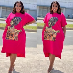 Robe midi grande taille pour femme, nouvelle imprimée, décontractée et tendance, 100 % coton, en mousseline tissée, antistatique, idéale pour les trajets quotidiens estivaux - Product Image 3