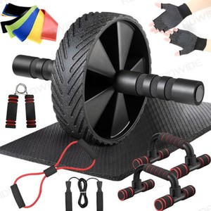 Kit d'entraînement complet 14 pièces pour la <span class=keywords><strong>maison</strong></span> : Roue abdominale, barres de pompes, corde à sauter et équipement d'exercice intérieur - Product Image 3
