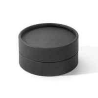 Boîte cylindrique en papier avec logo personnalisé, conteneur rond en papier noir pour poudre libre, boîte à poudre cosmétique avec couvercle tamis, nouvelle arrivée