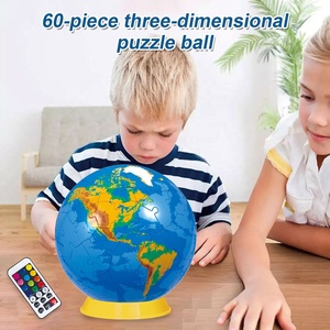 Puzzle 3D Mappamondo 60 Pezzi, Globo Terrestre Tridimensionale Fai-da-Te con Telecomando e 13 Luci Colorate - Product Image 3