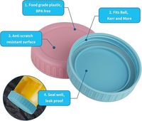 Couvercles à vis en plastique PP pour bocaux Mason à large ouverture, anti-fuite, de remplacement, pour flocons d'avoine, salades, compatibles congélateur