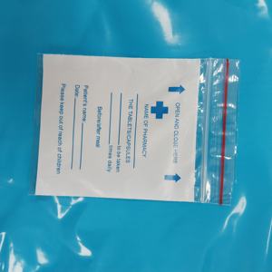 متوفر بحجم صغير من بلاستيك البولي إيثيلين محكم الغلق لأكياس حبوب توزيع الأدوية بسحاب مع سحاب لتخزين الأدوية - Product Image 3