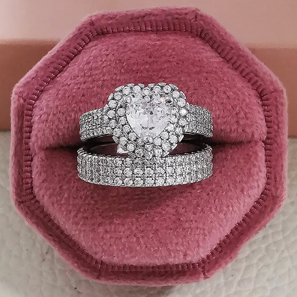 Anel de casamento para casal joia moda eternidade fino hip hop banhado a prata para mulheres anéis de noivado de moissanite diamante