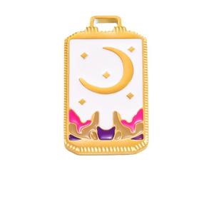 Colgante de cartas de tarot con diseño de estrella, luna y corazón, aleación de zinc, regalo unisex, joyería PJ91532 - Product Image 5