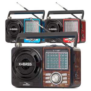 Retro Wood Style 9 Band AM FM SW Radio with X Bass <b>MP3</b> Player BT USB TF Rechargeable for Portable Home Use - Product Image 6