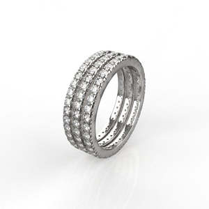 Avarta Jewellery Sterling <b>Silver</b> Stackable Eternity Band With Lab Grown Diamond Or Thumb <b>Ring</b> With Gold Polish Bulk Product - Product Image 3