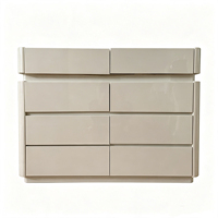 Meuble à chaussures moderne en bois à 8 tiroirs, finition brillante, écologique, durable, commode minimaliste pour chambre à coucher, buffet de salon, finition lisse
