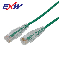 Câble de raccordement fin en PVC vert de 0,5 m, 28-32 AWG STP, prix en gros pour câbles de communication fins Cat5e, Cat6, Cat6A