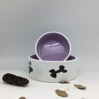 Bol pour animaux de compagnie en céramique de 6 pouces, fabrication OEM directe, motif personnalisé de luxe, logo personnalisé, bol pour chat, bol pour chien, céramique arrondie