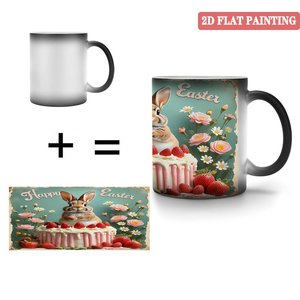 Heat Changing Mug 11oz Frosted Black Ceramic Magic Daily Use <b>Cup</b> <b>Easter</b> Design - Product Image 4