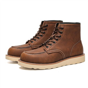 Botas de Hombre de Cuero Genuino, Clásicas, Retro, de Moda, para Motocicleta, Trabajo, Elegantes, Cómodas, Duraderas, Estilo para Caminar, de Alta Calidad - Product Image 3