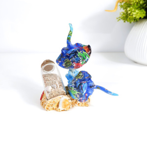 Ornements artisanaux en résine, globe à neige avec animaux marins, bouteille de sable, motifs dauphin, <span class=keywords><strong>requin</strong></span>, tortue, souvenirs de plage personnalisés - Product Image 5