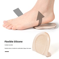 GEL Semelle intérieure demi-coussin pour femme avec talonnette discrète et absorption des chocs pour le soulagement de la douleur au talon