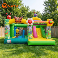 Château gonflable commercial Ceyu, coloré, avec toboggan et aire de jeux extérieure souple