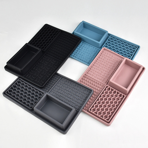 Wholesale Dog <b>Cat</b> Slow Feeder <b>Mat</b> with Removable Bowls Pet Lick <b>Mat</b> - Product Image 1