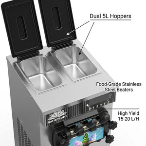 Wholesale 3-Head Soft Serve <b>Ice</b> <b>Machine</b> 15-20L/H CE Commercial Frozen Yogurt Maker Countertop <b>Ice</b> Equipment BQL-128/BQL-168 - Product Image 5