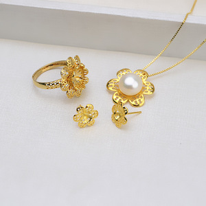 Handmade S925 Silver Flower Shaped Earring Korean Female Accessories 6-6.5 <b>Pearl</b> Hollow Bottom Holder Concealer DIY <b>Jewelry</b> <b>Sets</b> - Product Image 1