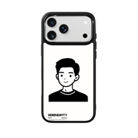 Coque de téléphone AG Feeling Black Edge avec motif garçon pour iPhone 17, 17 Pro Max, 16 Pro, 15, 15 Pro Max – Coque magnétique
