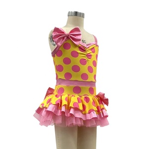 Vestito da ballo jazz MiDee a pois per bambine con canotta, fiocchi decorativi e gonna tutù per performance sul palco - Product Image 6