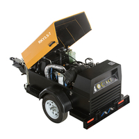Compresseur d'air Portable Diesel industriel à deux roues à vis de 7 bars pour le minage