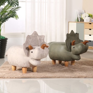 AOQI Tapizado Escritorio Ride-On Kids Otoman Puf Reposapiés Taburete con aspecto de animal Elefante para niños Diseño de animales Sillas para niños - Product Image 1