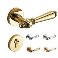 Ensemble de poignées de porte à levier silencieuses de style français, finition dorée, design de luxe léger, pour portes de salle de bain et de chambre européennes, portes en bois