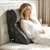 Coussin de lit compensé orthopédique en mousse haute densité pour le sommeil, la lecture, le soutien du dos et le soulagement des douleurs aux jambes