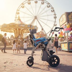 Silla de Ruedas Ortopédica Reclinable para Bebés con Parálisis Cerebral, Silla de Ruedas Pediátrica para Niños y Adultos con Bandeja - Product Image 1